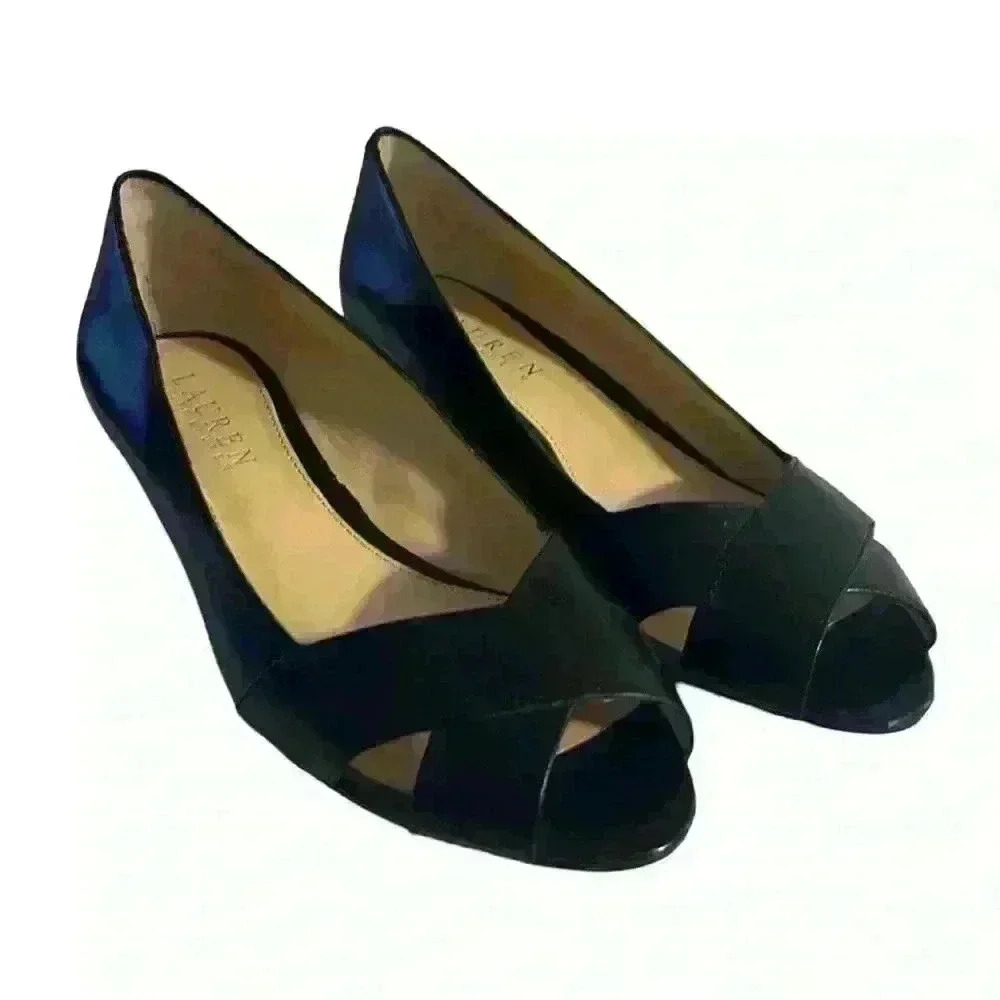 Ralph Lauren Women's Nyah Ballroom Size 5.5 like  new worn once black leather